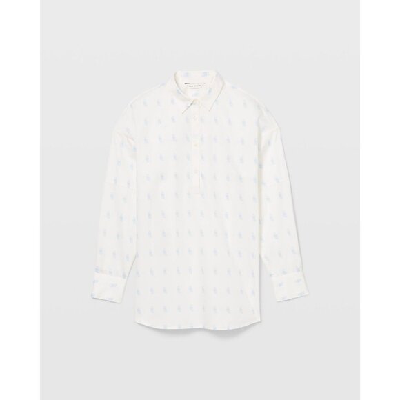 Club Monaco Printed Boyfriend Shirt Relaxed Casual in Polka Dot Size Large /n2 - Picture 9 of 11